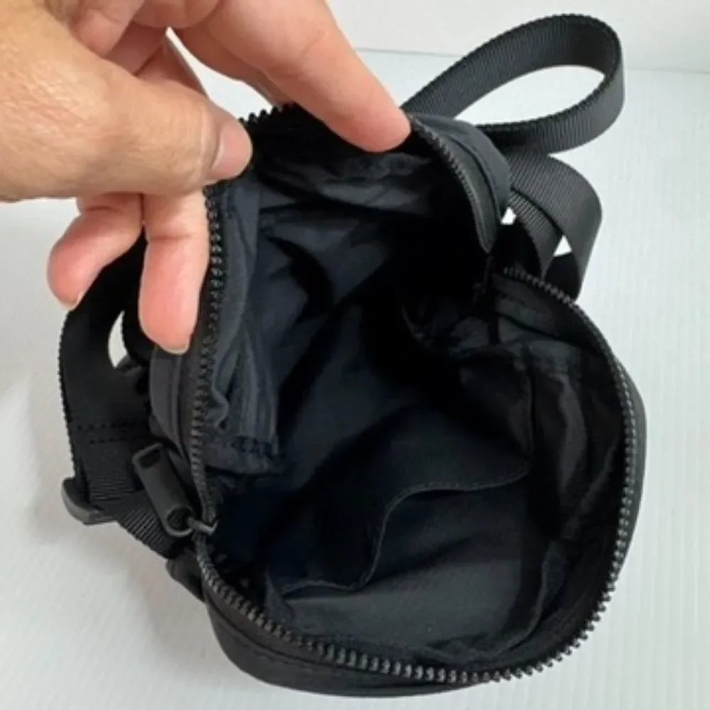 Away Black Nylon Travel Crossbody Bag Front Zip Adjustable Strap NWOT